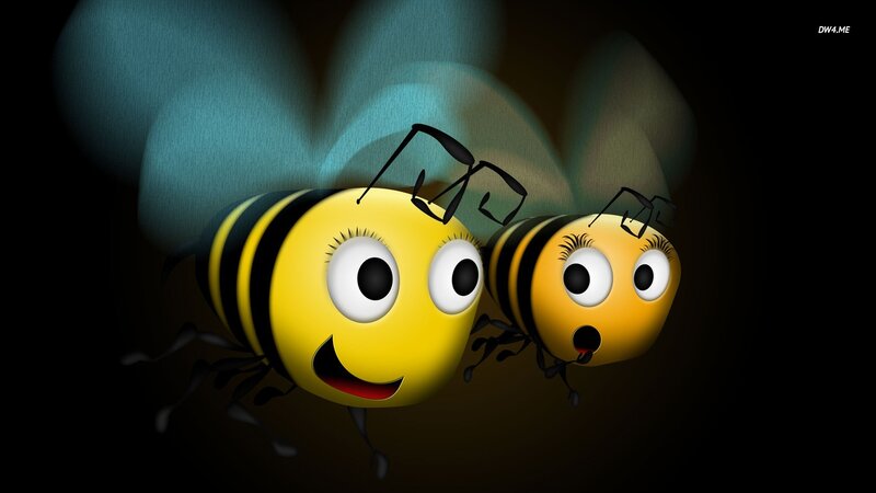 Two Cartoon Bees — Yellow
