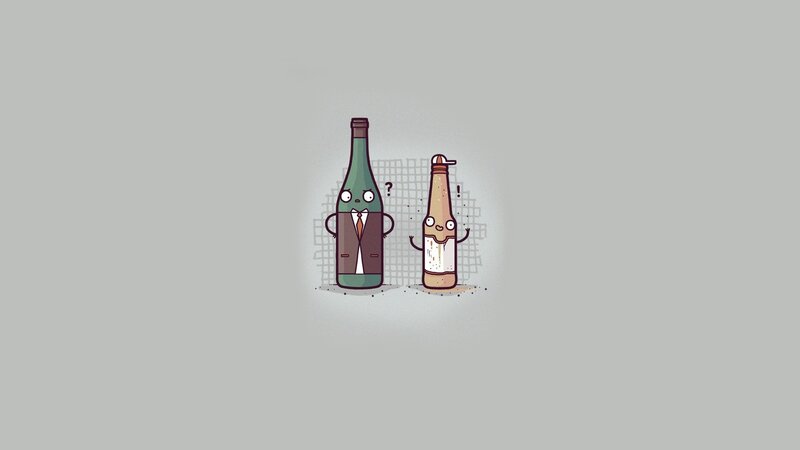 Two Cartoon Bottles