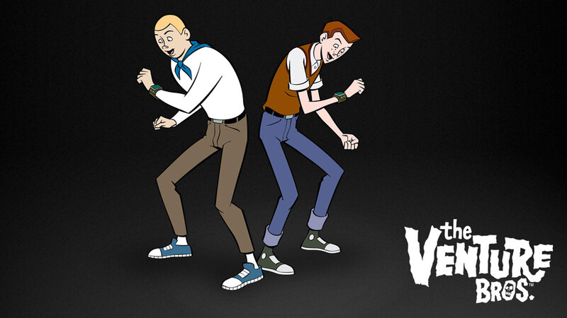 Two Cartoon Boys Dancing