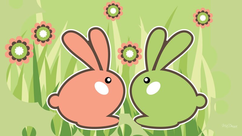 Two Cartoon Bunnies