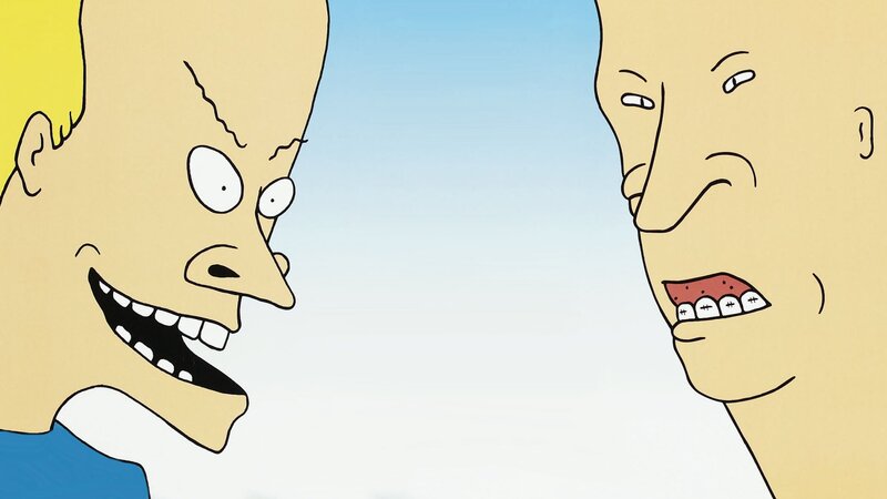Two Cartoon Characters Facing