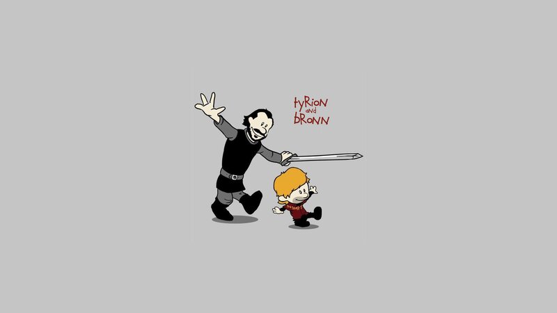 Two Cartoon Characters — Gray, Playful
