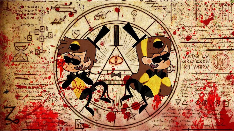 Two Cartoon Characters in a Circle