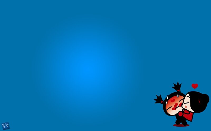 Two Cartoon Characters Kissing