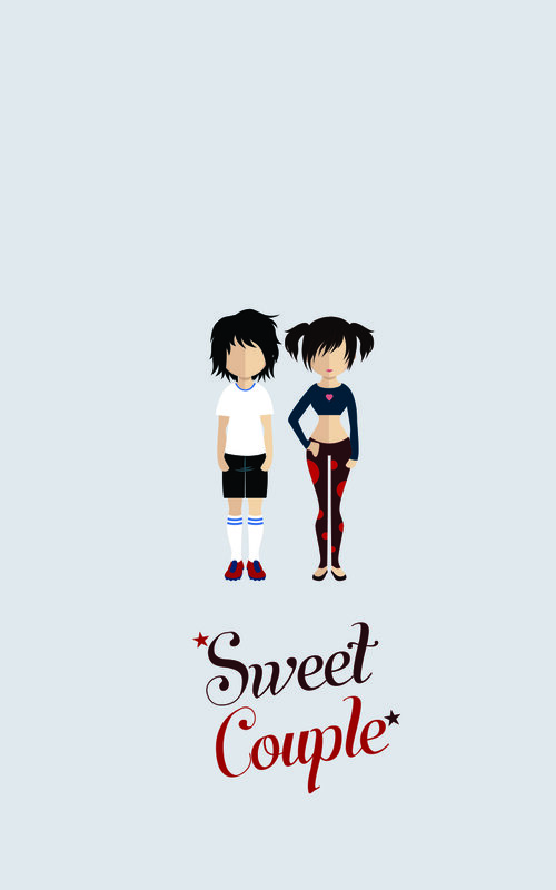 Two Cartoon Characters — Light Blue