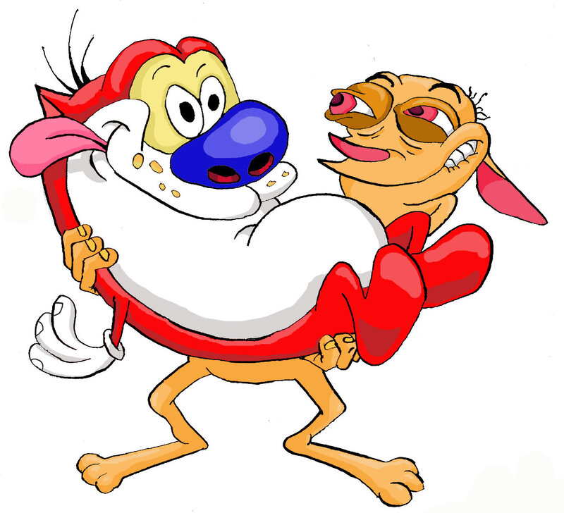 Two Cartoon Characters — White
