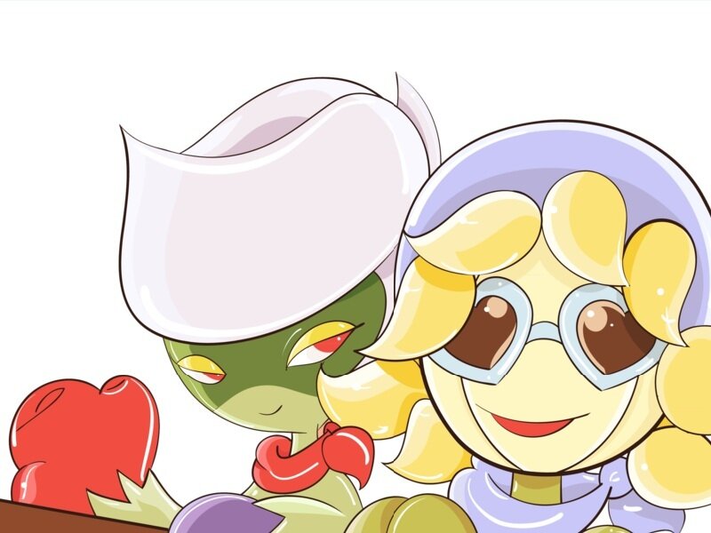 Two Cartoon Characters — Yellow, Happy