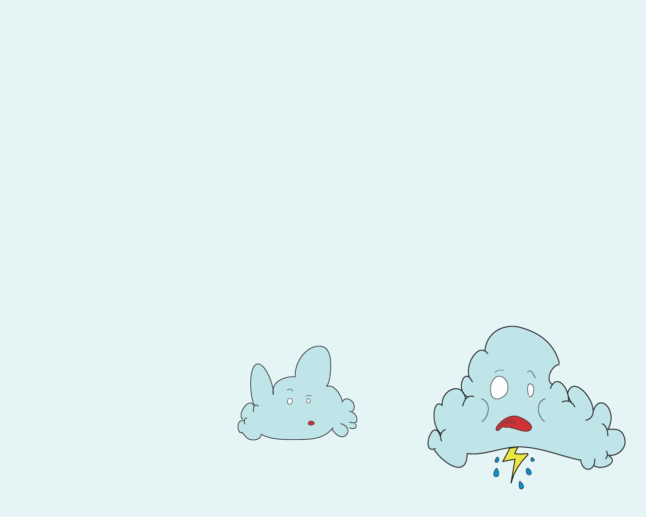 two cartoon clouds