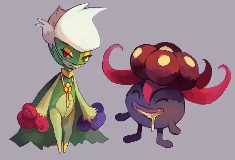 Two Cartoon Creatures — Green