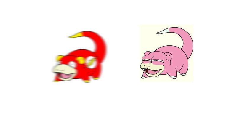two cartoon creatures side by side