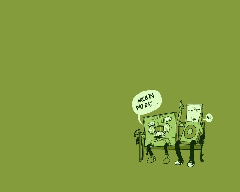 Two Cartoon Devices — Green