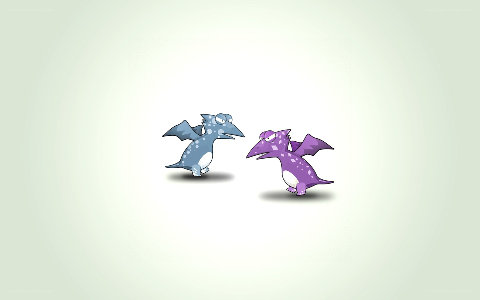 two cartoon dragons facing off
