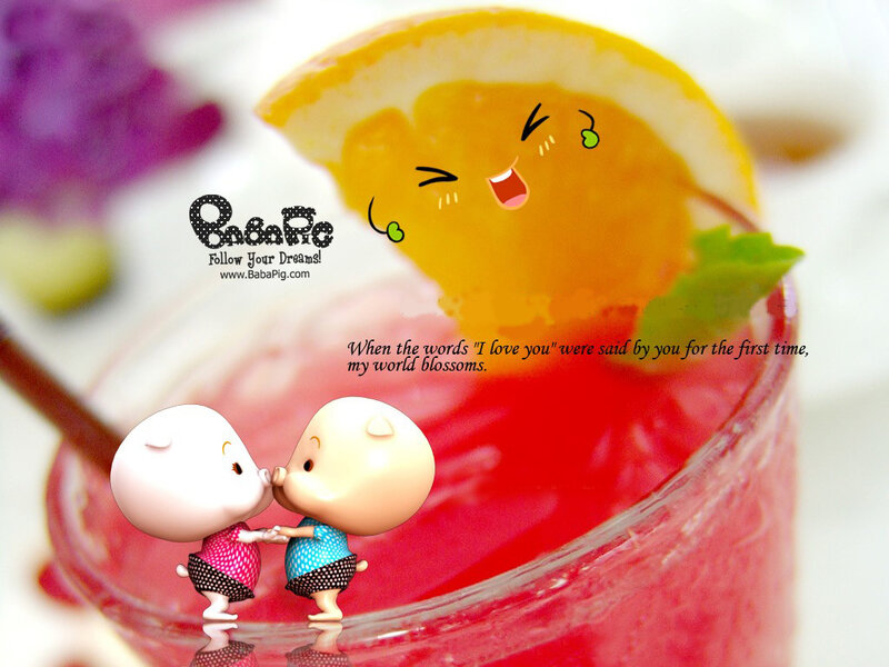 Two Cartoon Figures Kissing