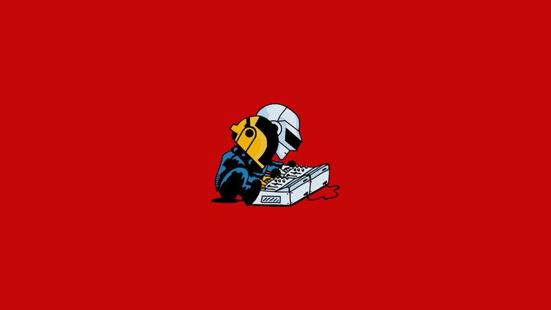 Two Cartoon Figures on Keyboard