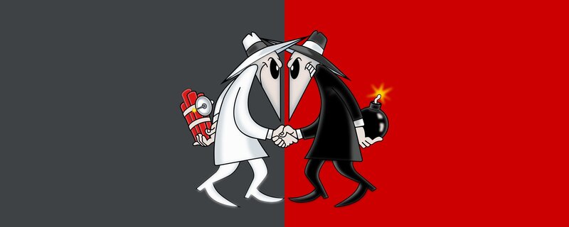 Two Cartoon Figures Shaking Hands