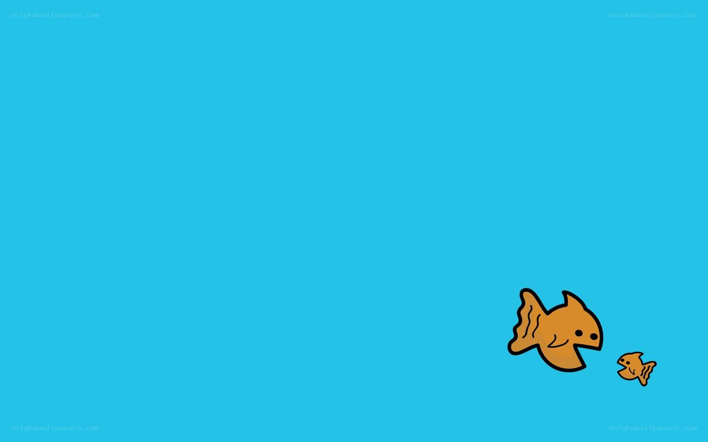 Two cartoon fish in water