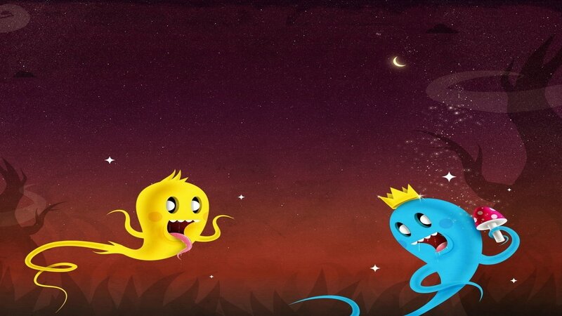 Two Cartoon Ghosts — Yellow