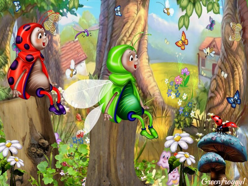 Two Cartoon Insects