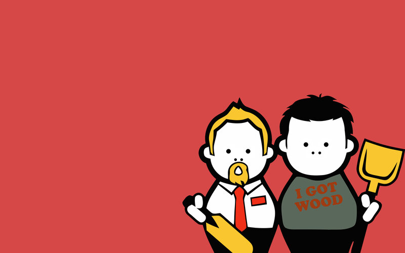 Two Cartoon Men — Red, Playful