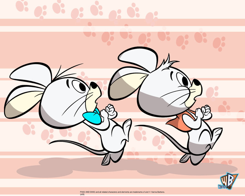 Two Cartoon Mice Running