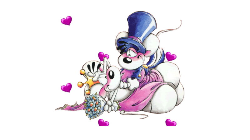 Two Cartoon Mice — White