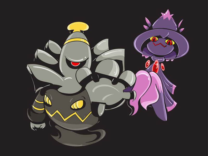 Two Cartoon Monsters — Black