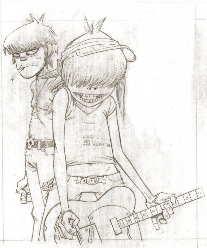 Two Cartoon Musicians