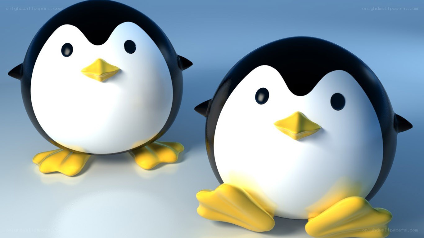 Two cartoon penguins