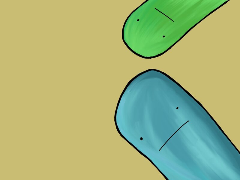 two cartoon snowboards