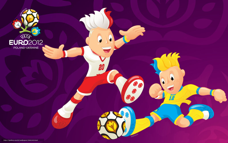 Two Cartoon Soccer Players — Purple, Playful