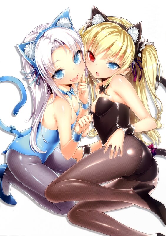 Two cat-eared girls in costumes