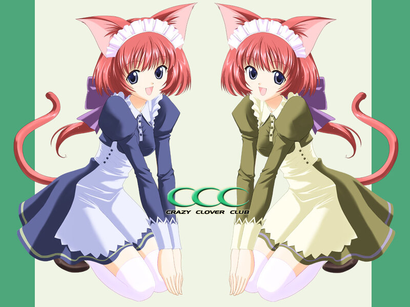 Two cat-eared girls in maid outfits