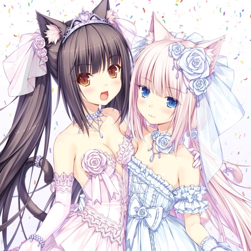 Two Cat-eared Girls — Pink, Celebratory