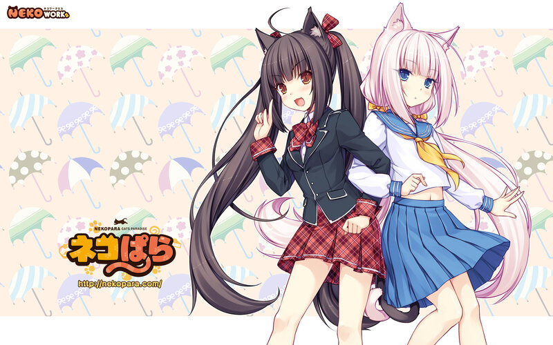 Two Cat-eared Girls — Pink, Playful