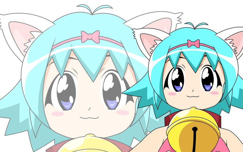 two cat-eared girls with bells