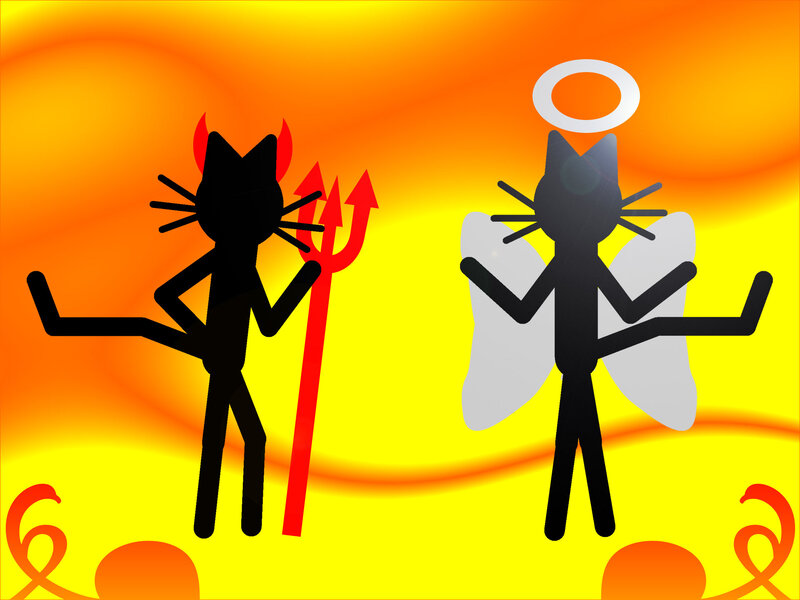 Two Cat Figures