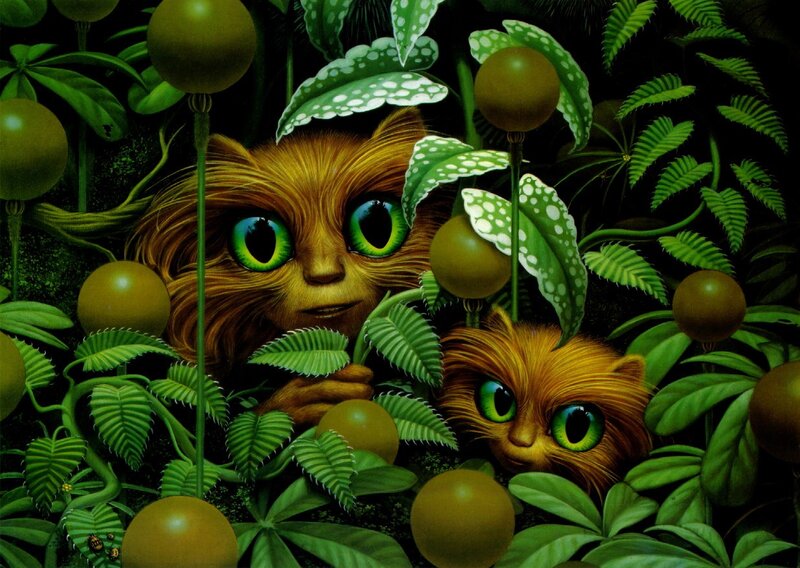 Two cats in a jungle