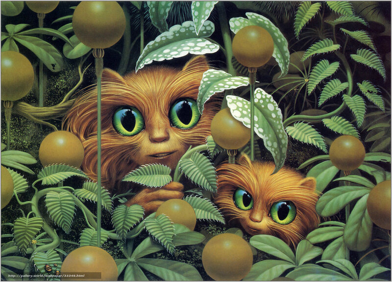 Two cats in a jungle