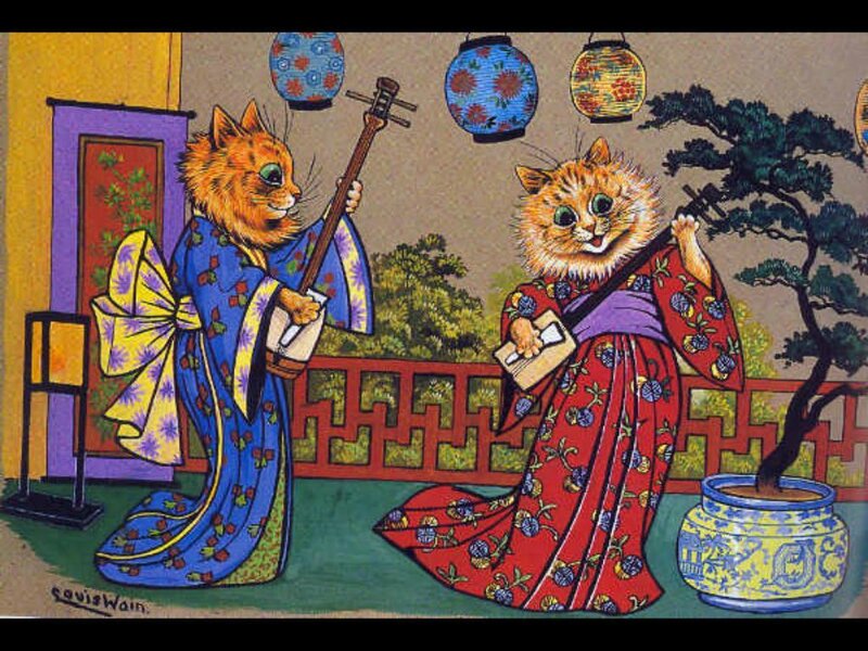 Two Cats in Kimonos