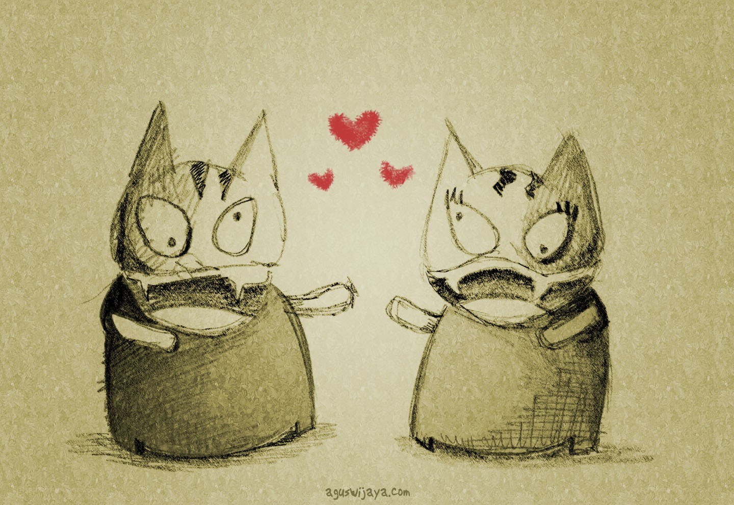 Two cats in love