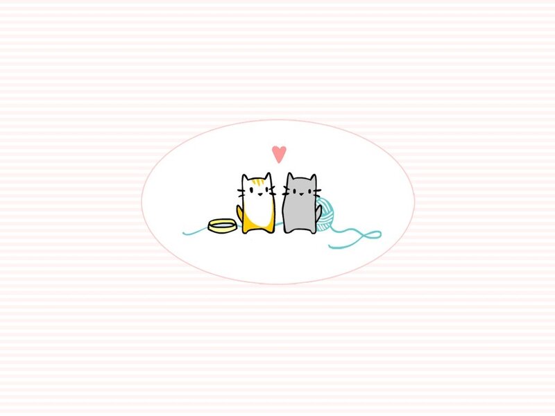 Two Cats in Oval