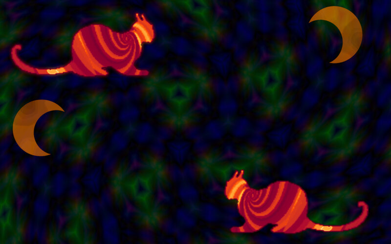 Two Cats in Pattern