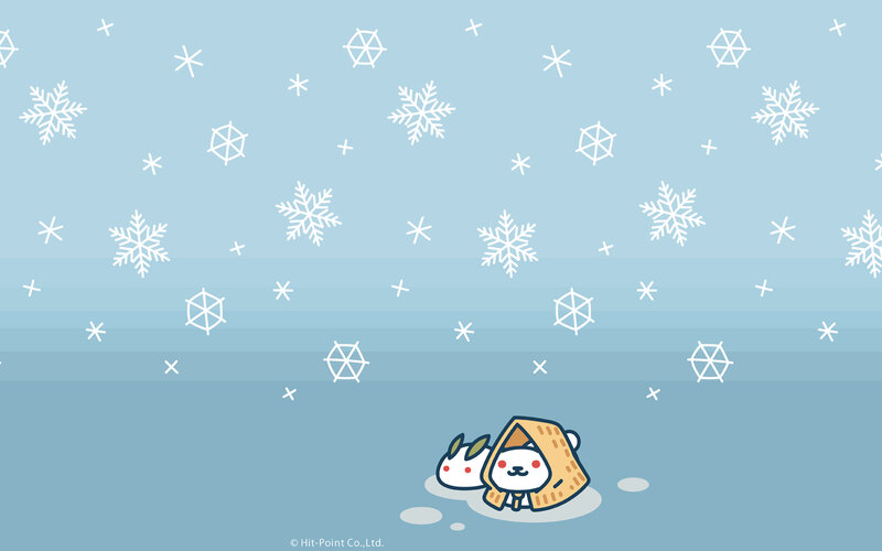 Two Cats in Snow — Blue, Calm