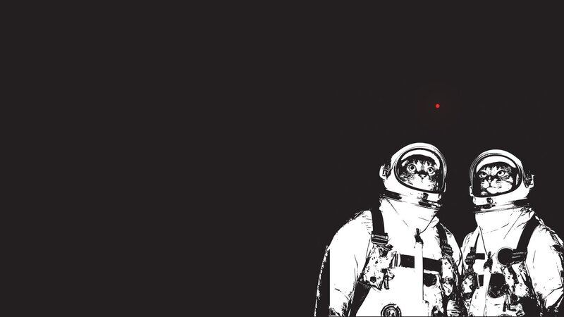 Two Cats in Spacesuits — Black, Cosmic