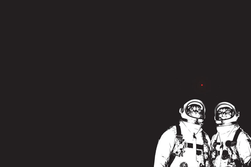 Two Cats in Spacesuits — Black