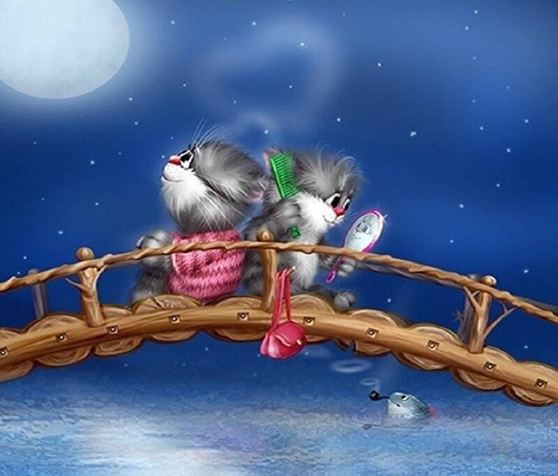 Two Cats on a Bridge