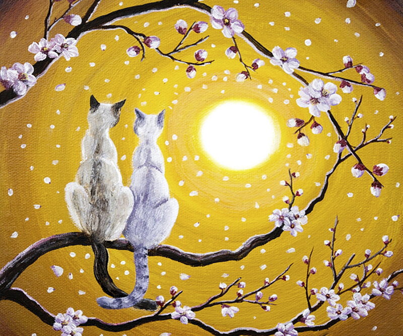 Two Cats on Branch
