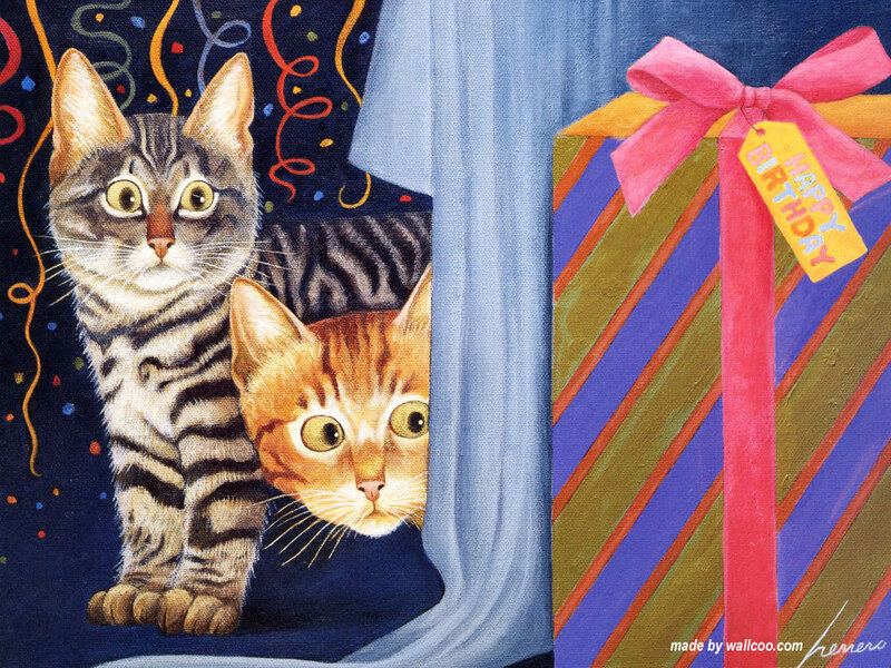 Two Cats Peeking from Behind Curtain