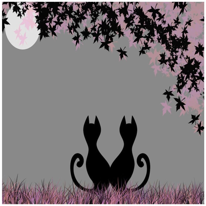 Two Cats Silhouetted — Gray