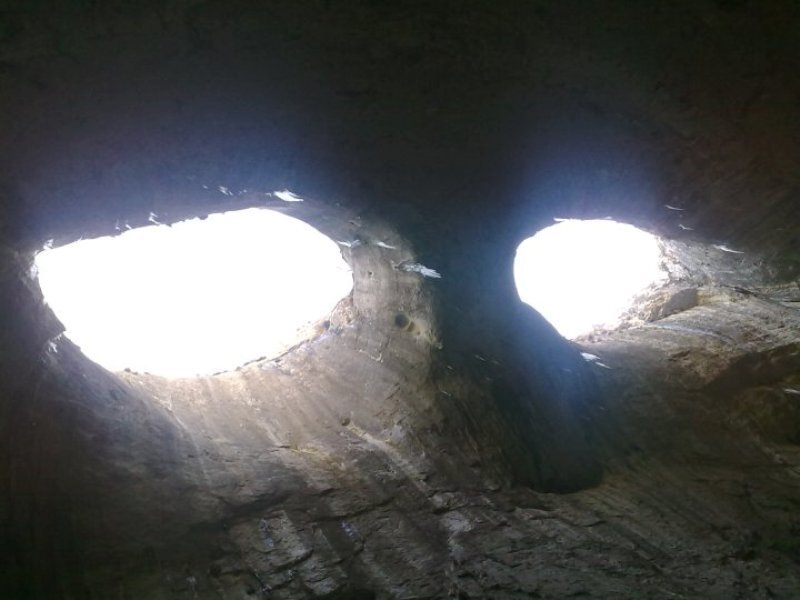 Two Cave Openings — Brown